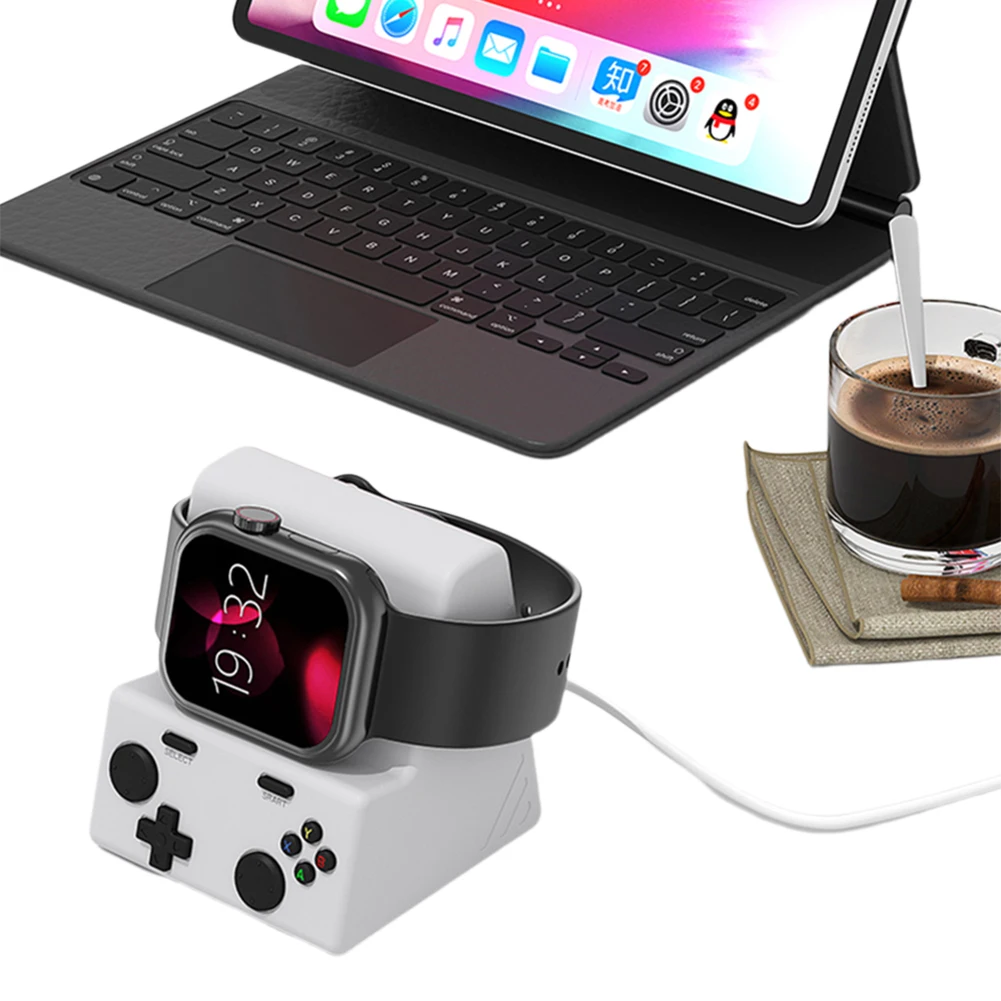 Ladestation, Silikon-Dock-Halter, Ladekabel, Smartwatch-Halter, platzsparender Schreibtischständer für Apple Watch 1–10, Ultra 2, Ultra SE