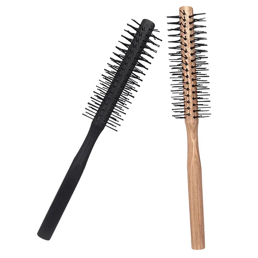 

2Pcs Wooden Round Brush for Blow Drying Strong Nylon Bristles Styling Hair Brush for Women Volume Curl Hold Easy Grip Comfort