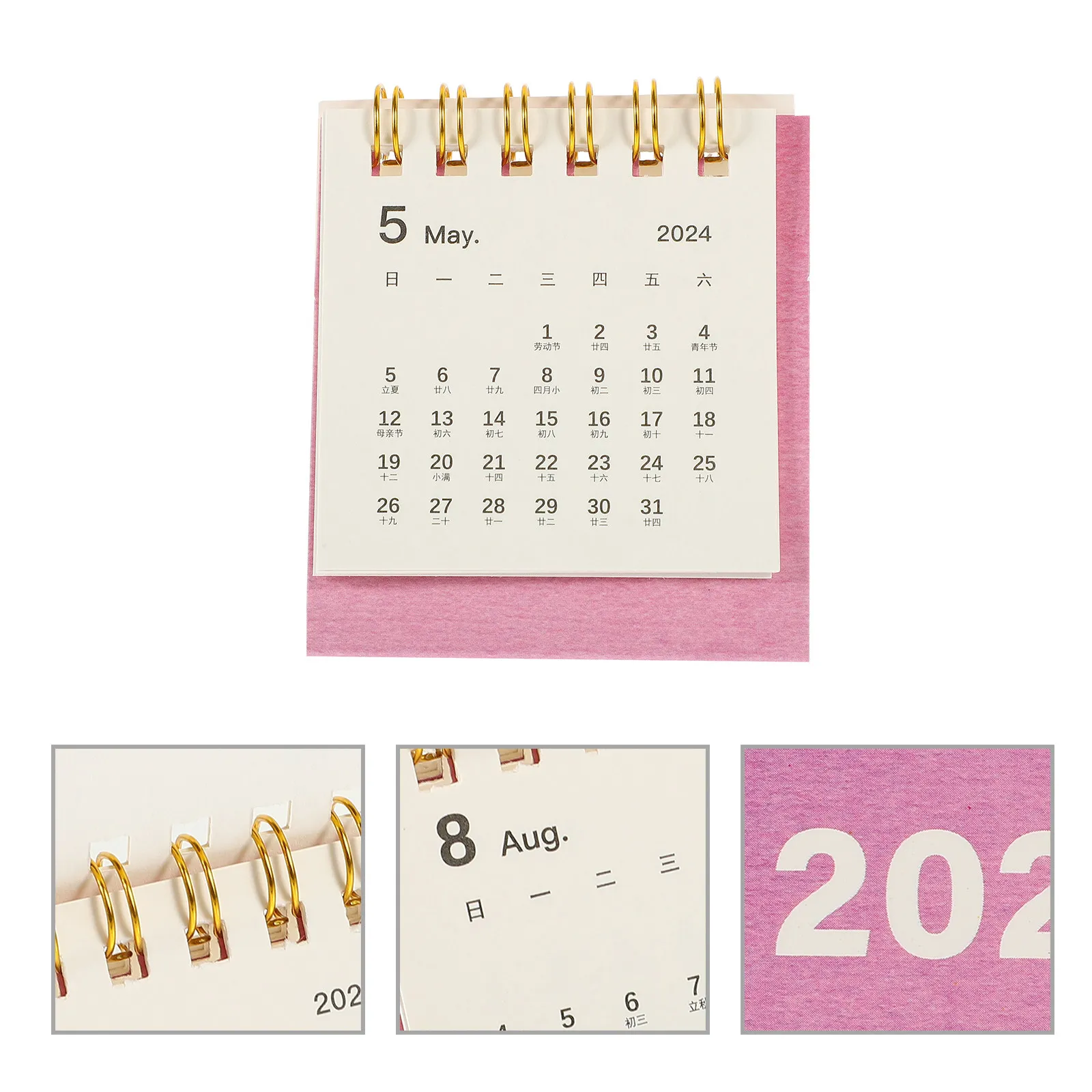 

Small Desk Calendar Decoration Office Table Pink Household Freestanding Decorations