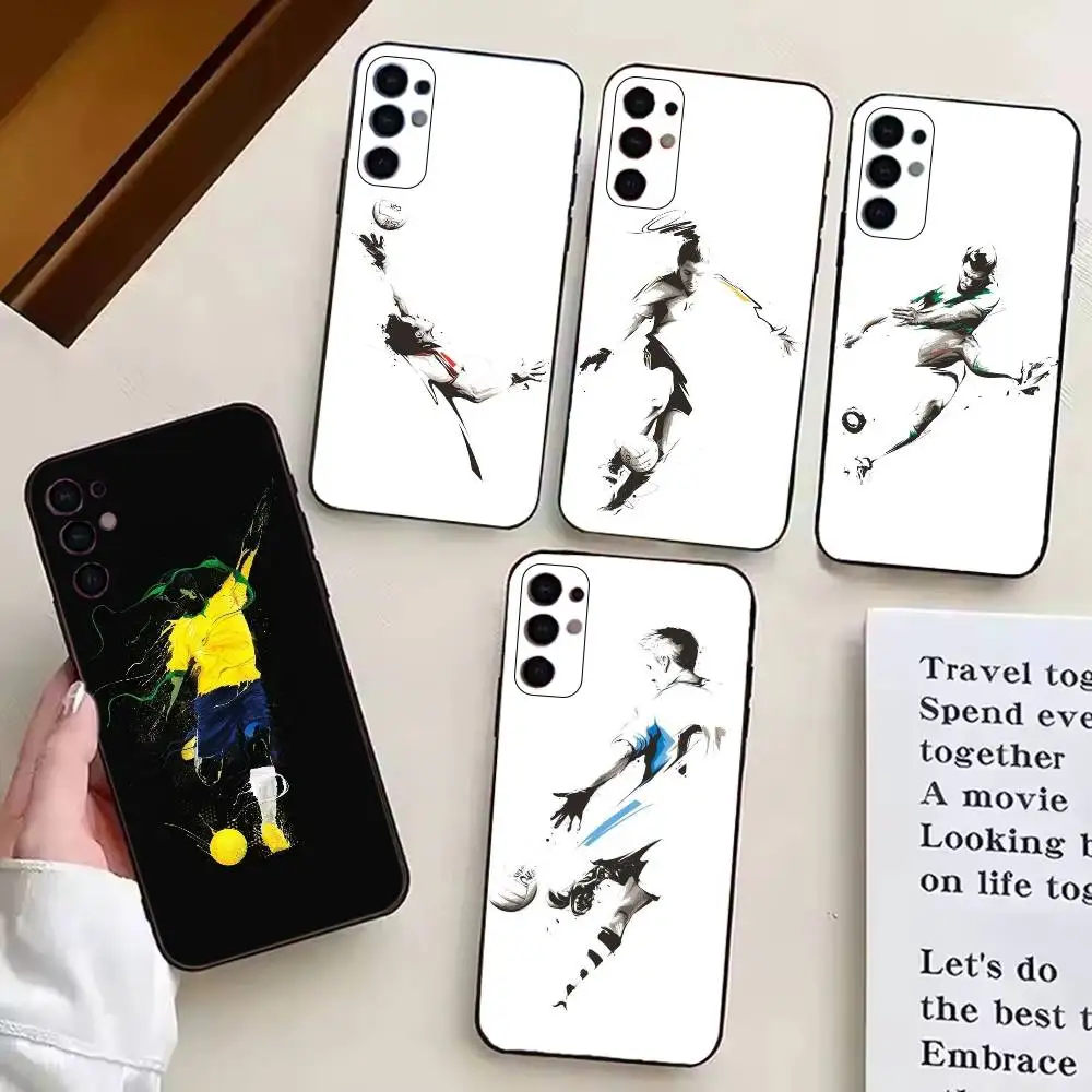 Abstract figure Soccer Support Phone Case For Samsung S25,S24,S21,S22,S23,S30,Ultra,S20,Plus,Fe,Lite,Note,10,Black Cover