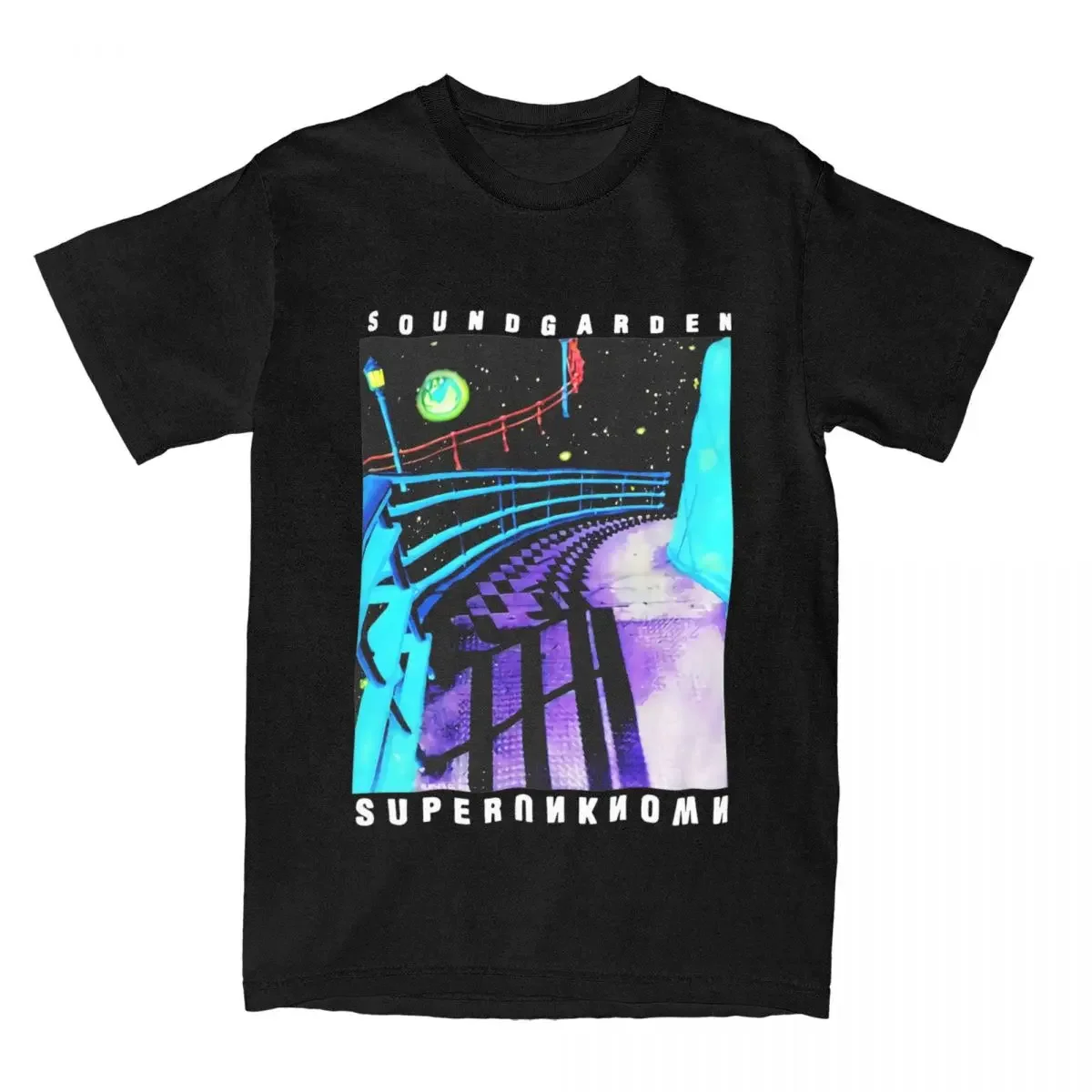 Novelty Soundgarden Superunknown T-Shirt for Men Round Neck Pure Cotton T Shirts Rock Music Band Short Sleeve Tees Tops