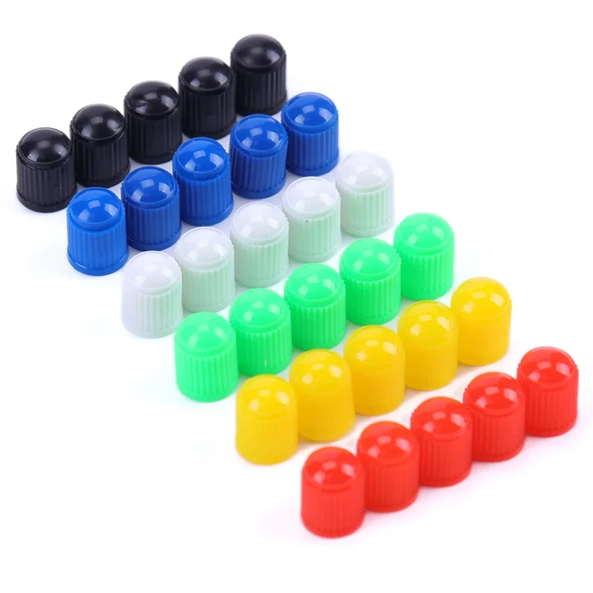 20Pcs/Set High Quality Plastic Car Truck Bike Tyre Tire Wheel Valve Stem Caps Dust Cover Auto Motorcycle Airtight Stem Air Caps