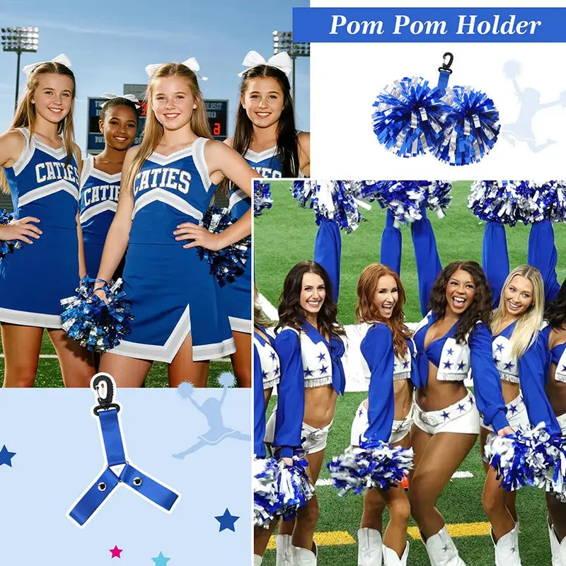 Cheerleading Pompom Holder Cheer Bag Organizer With Snapbutton Durable Hanger For Multiple Poms, Gear Accessory Girls Hot