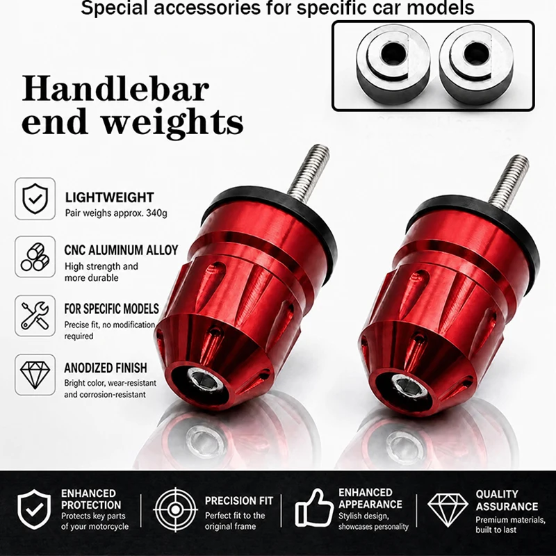 Heavy 340g Bar End Weights for Honda CBR650R CB650R CB190R CBR400R CB400F  CNC Aluminum Anti Vibration Handle Balance Plug Motor view 3
