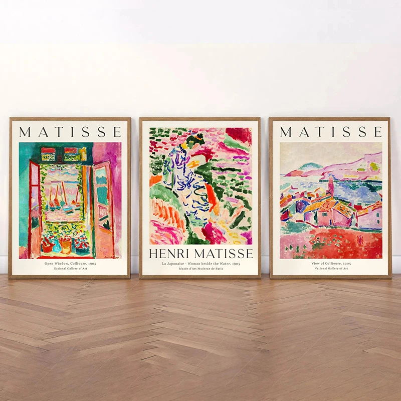 1 Stück Leinwandgemälde Vintage Abstrakte Matisse-Ausstellung Mid-Century Landschaft Wandkunst Poster Leinwanddruck Bilder