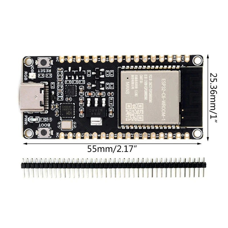 ESP32C6-WROOM-1-N8 WiFi6+ BTcompatible5.0 Placa desarrollo Conexión potente para automatizaciones del hogar