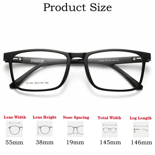 Imagen 2 del producto YIMARUILI moda polarizada Clip en gafas Retro cuadrado magnético Flexible TR90 gafas graduadas ópticas marco hombres 12145