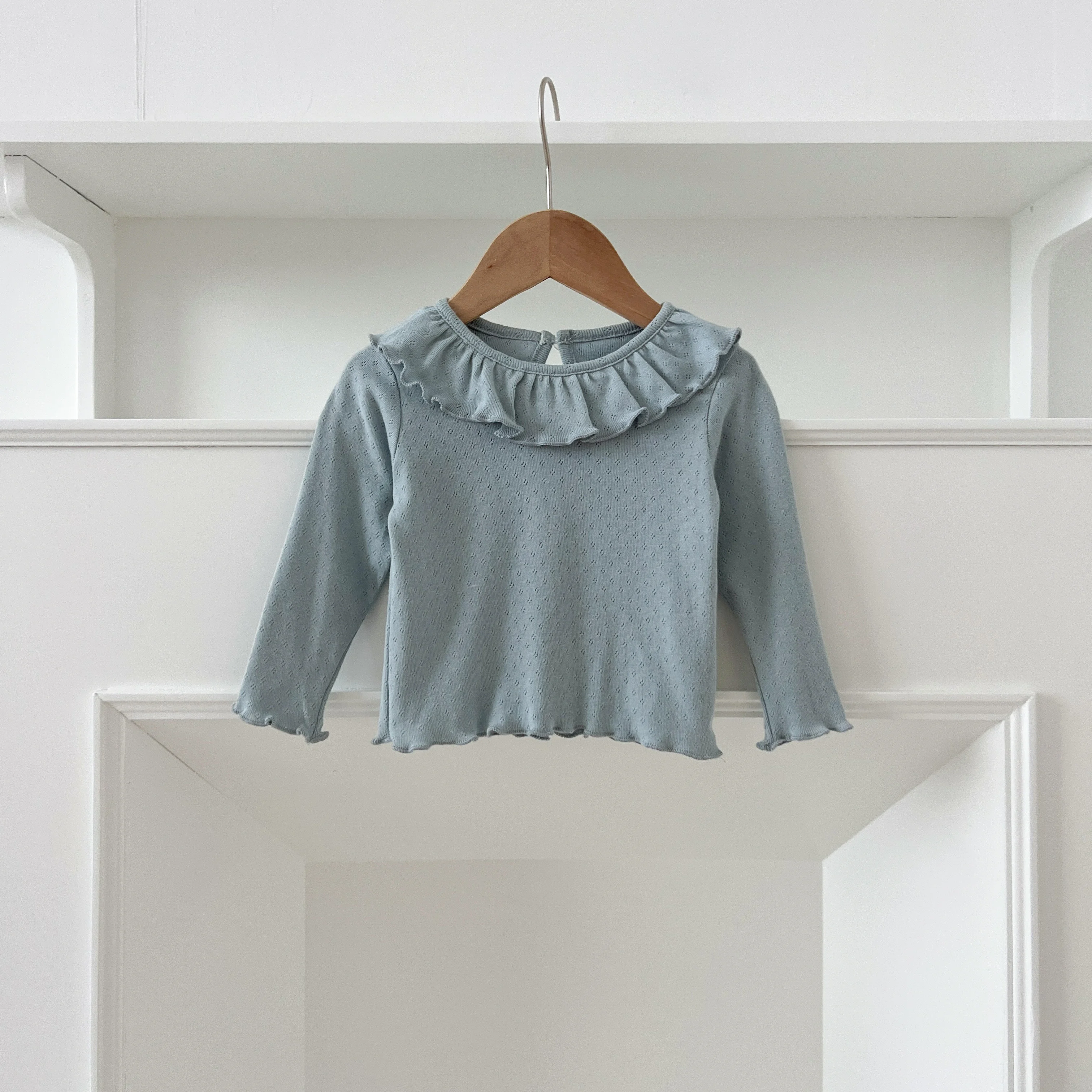 1-6Yrs Baby Kleidung Frühling Infant Mädchen Langarm T-shirts Spitze Lotus Kragen Prinzessin Kinder Bodenbildung Shirt Kleinkind Baumwolle Tops – Detail 35