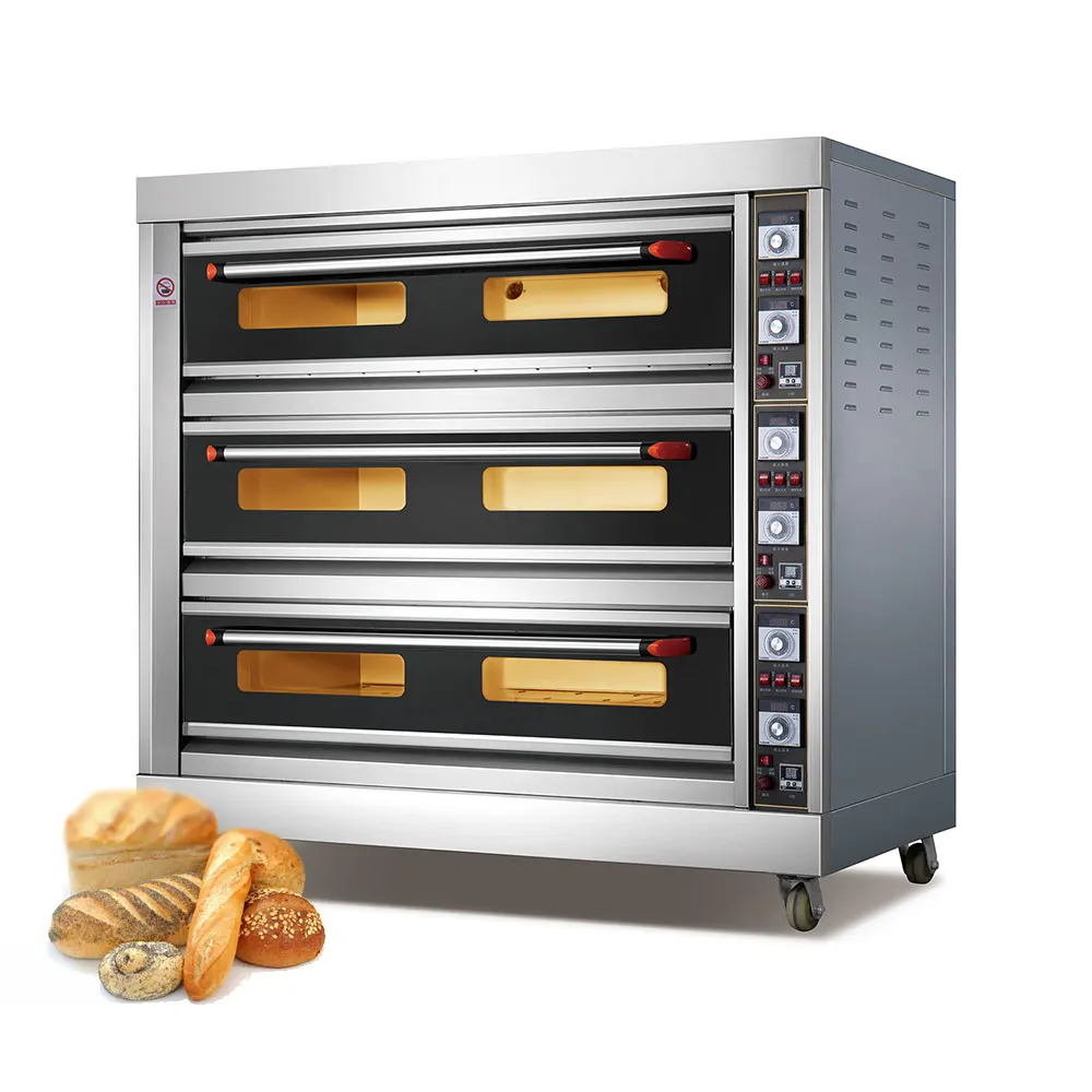 Hot sale baking oven electric commercial bread bakery oven automatic 1/2/ 3 Deck Pita Bread Oven for sale