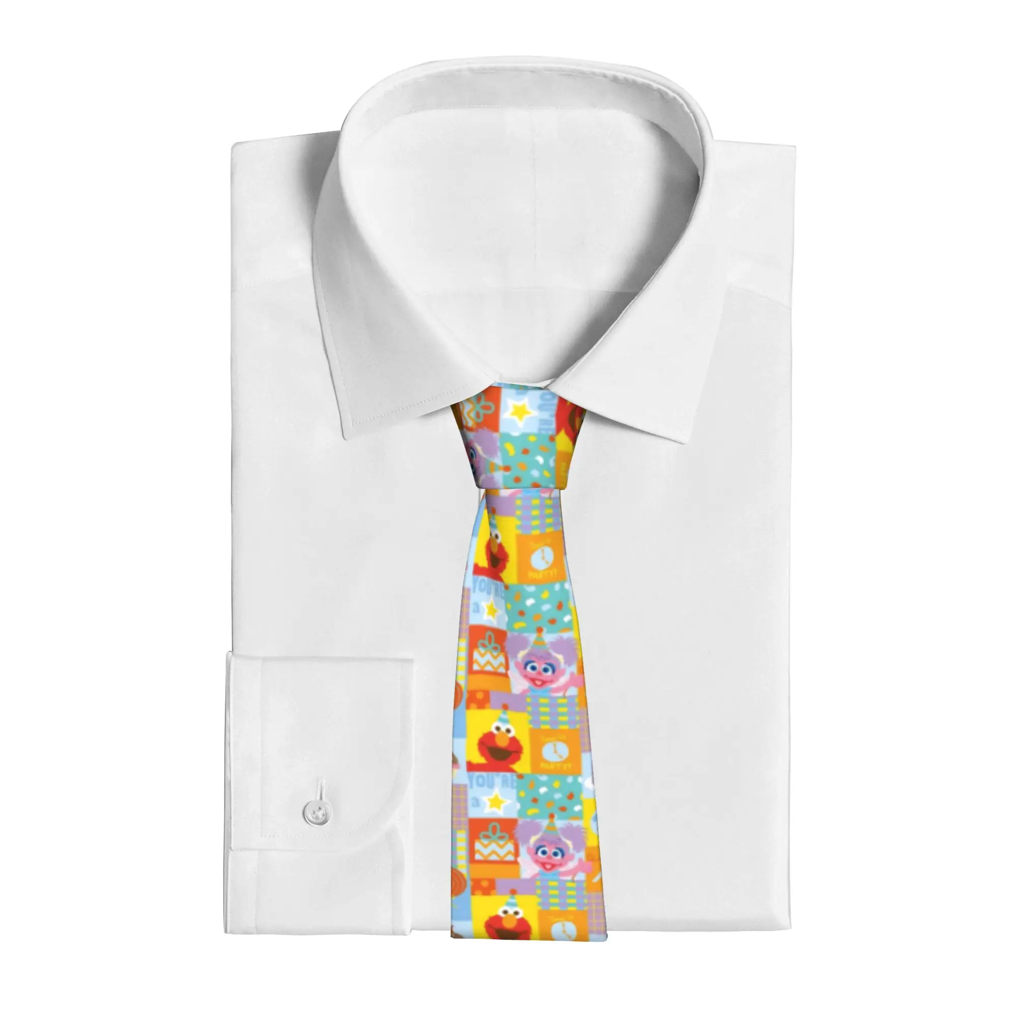 Sesames Streets Cartoon Men Neckties 8 cm Classic Happy Birthday Neck Tie for Men Accessories Gravatas Wedding  Office
