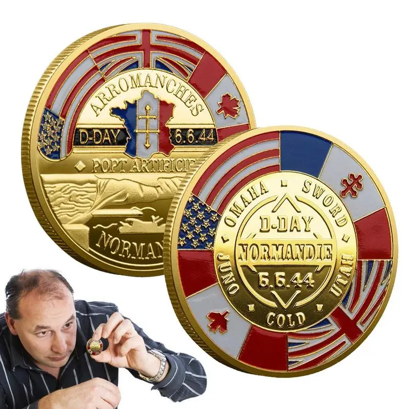 عملة ذكرى الحرب العالمية الثانية ، يوم D الذكرى 80 ، ديكورات فرنسا ، قطعة من التاريخ #2