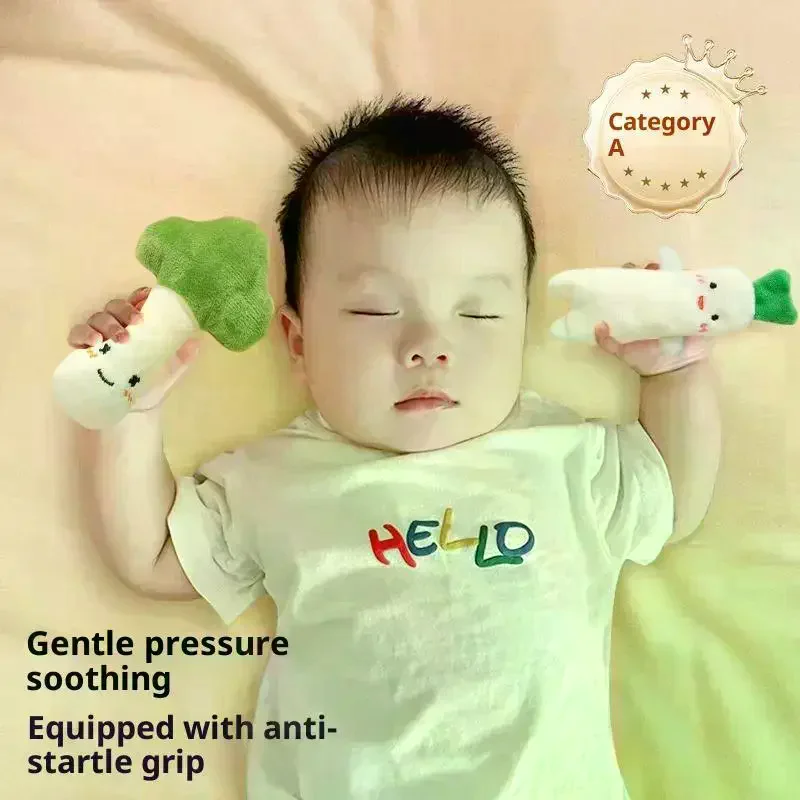 1/2 pçs bebê brinquedo calmante boneca de frutas de pelúcia infantil anti startle sleep aid segurando anel recém-nascido conforto brinquedo