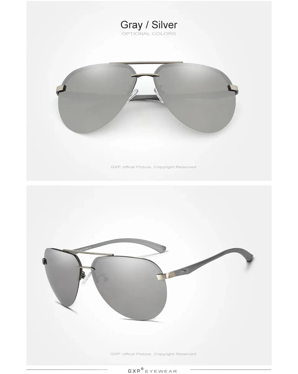 GXP Pilot Randlose Sonnenbrille Polarisierte UV400 Anti-reflexion Trendy Fahren Gläser Frauen Retro Ultraleicht Outdoor Brillen – Detail 9