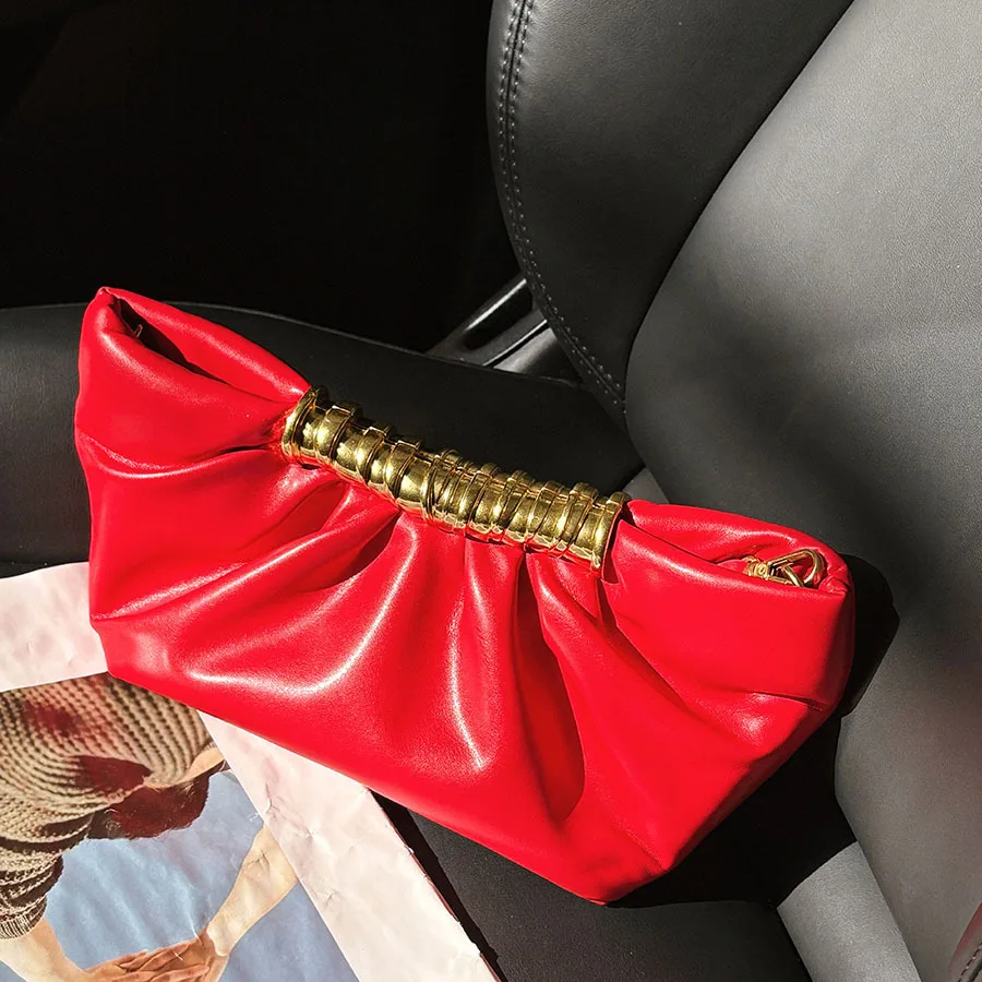 

Модная плиссированная сумка-клатч с локомотивом, модная глянцевая высококачественная персонализированная обеденная сумка большой вместимости