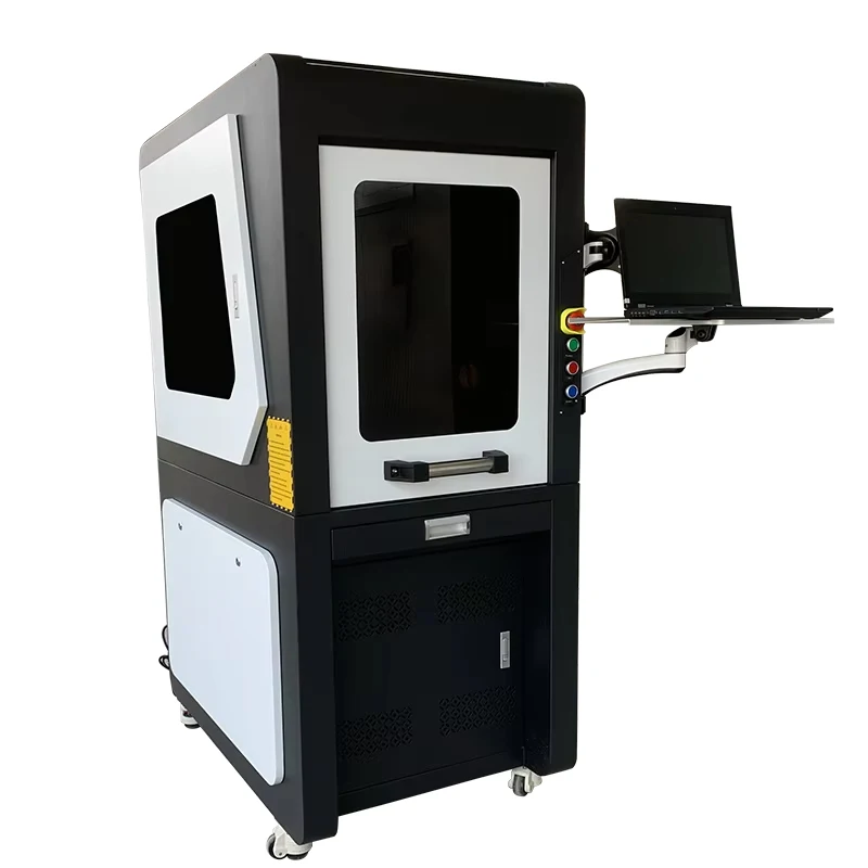 Laser Marking Machine With Enclosed Cabinet 2.5d 3d Fiber Uv Co2 Galvo Color Laser Marker