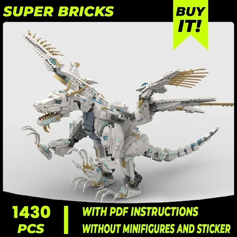 Moc Bouwstenen Beroemd Filmmodel Grote Ice Dragon Technische Bakstenen DIY Assemblage Constructie Speelgoed Voor Kind Vakantiecadeaus