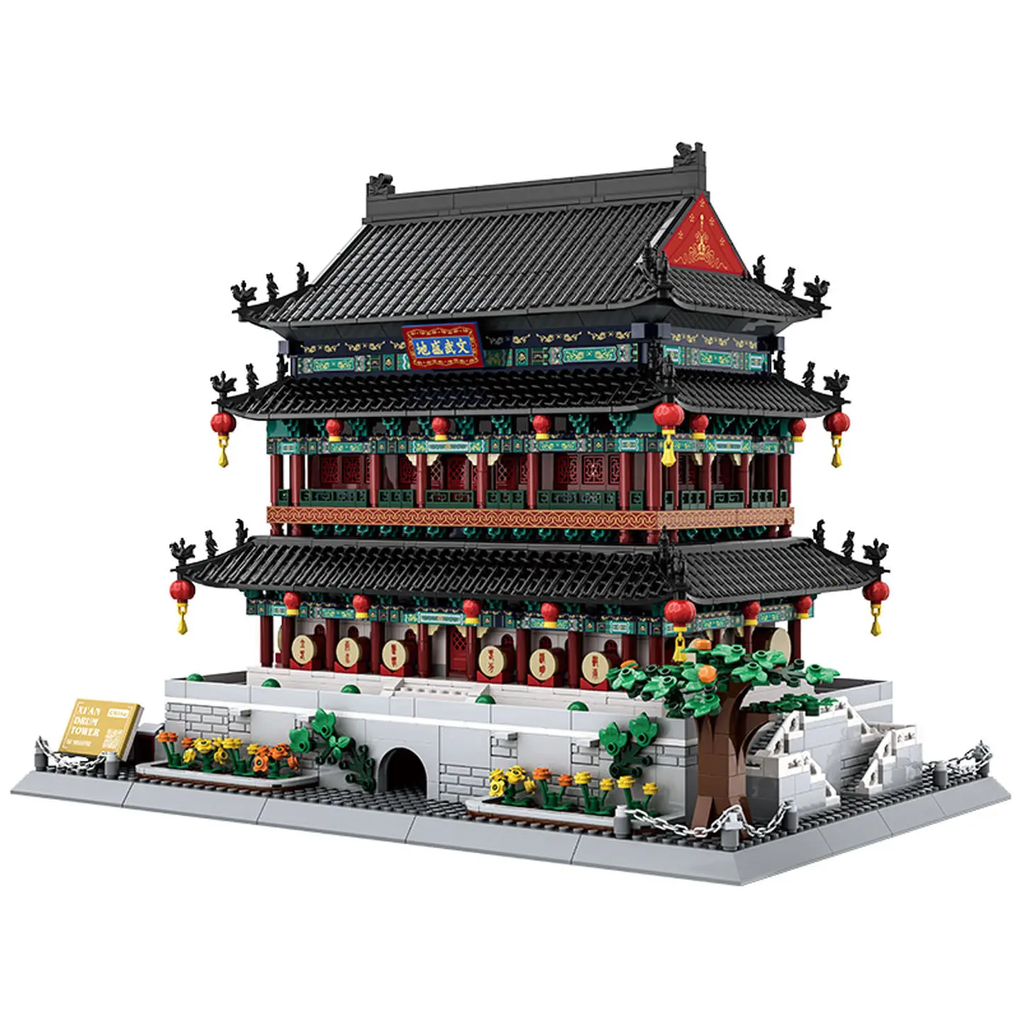 

1872PCS Chinese Style Building Blocks Xi'an Drum Tower & Chongqing Liziba Mini Bricks Educational Assembly Toy Gift For Boys