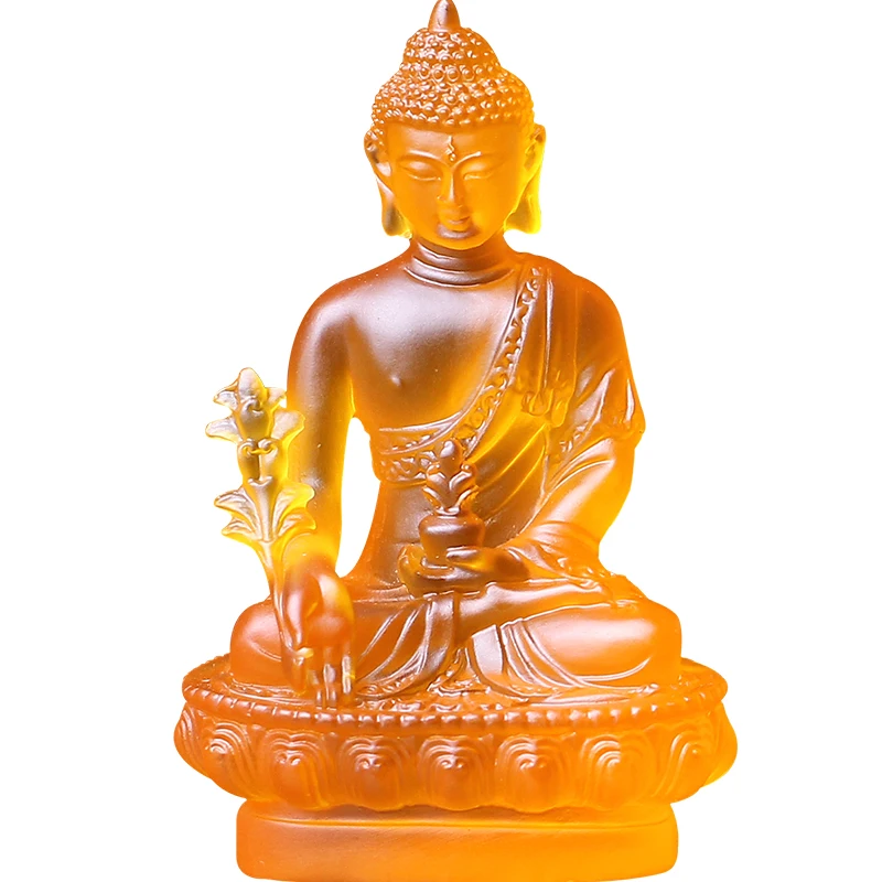Wholesale Buddhist supplies--7 color -home Temple Buddhism ART the Medicine Guru Buddha Crystal resin Decorative Buddha statue view 4