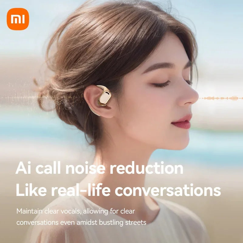 XIAOMI MIJIA M76 Wireless Earphone Bluetooth Ear Hook Sport Running Headphone HIFI Stereo Sound LED Display Headset Built-in Mic