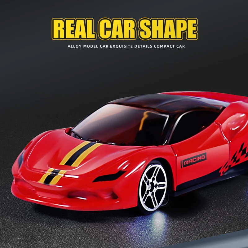 Ensemble de 6 pièces en boîte à l'échelle 1/64, voitures de course moulées sous pression, décorations de voitures, kits modèles, cadeaux/jouets de noël pour enfants pour garçons.