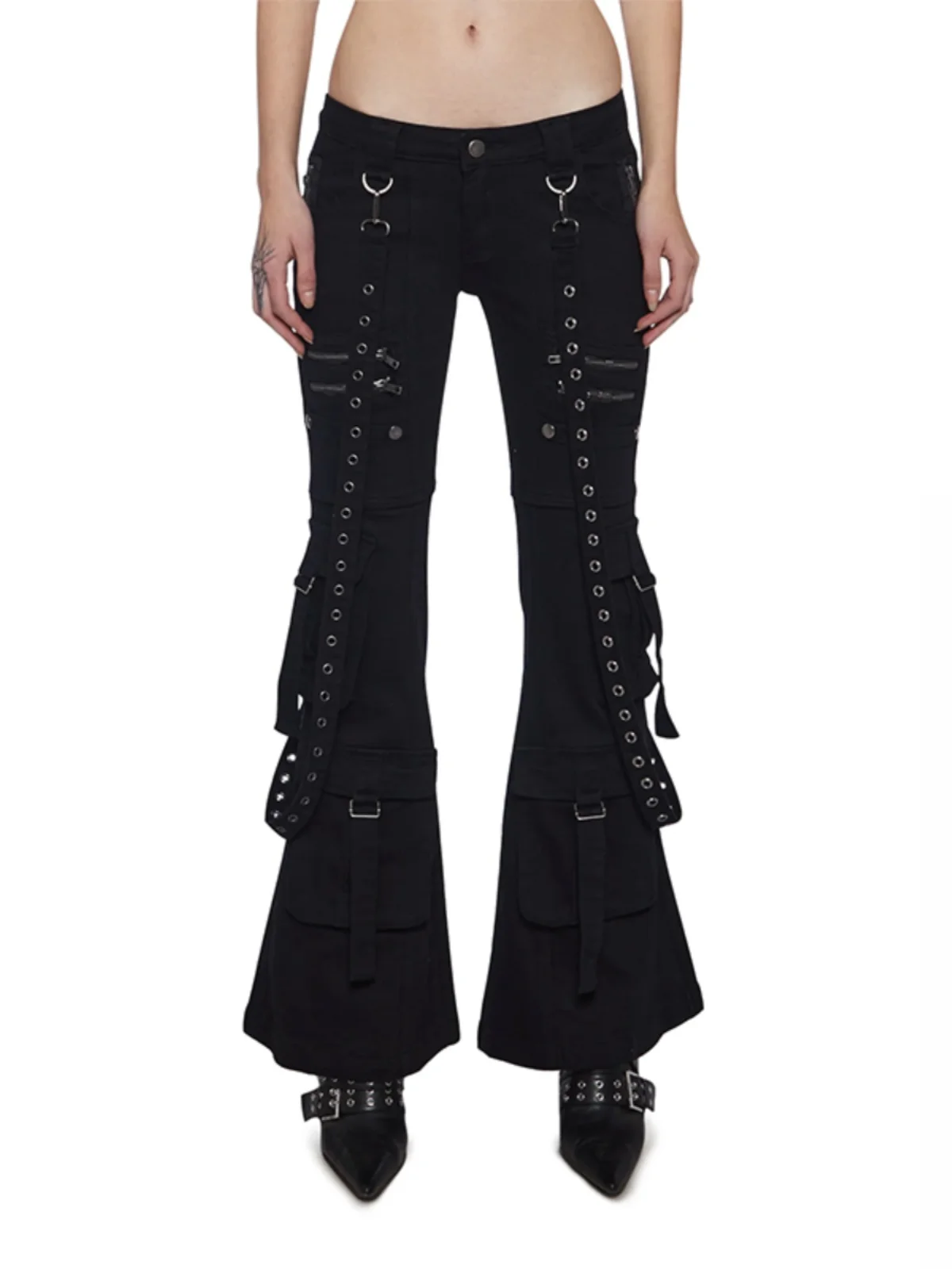 

Low Waist Floor-Length Slim Fit Bell Bot Jeans Hot Girl Y2K Sle Long Pants Deep And Light Colors l Waist Jeans