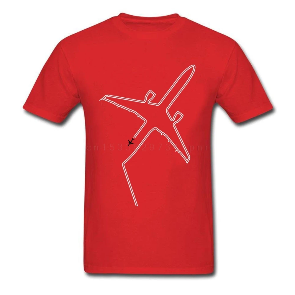 Oversized Men T-shirt Air Plane Print Tshirt Cotton T Shirt Contrails Slight Delay Gift Father Day Red Clothes Tees L