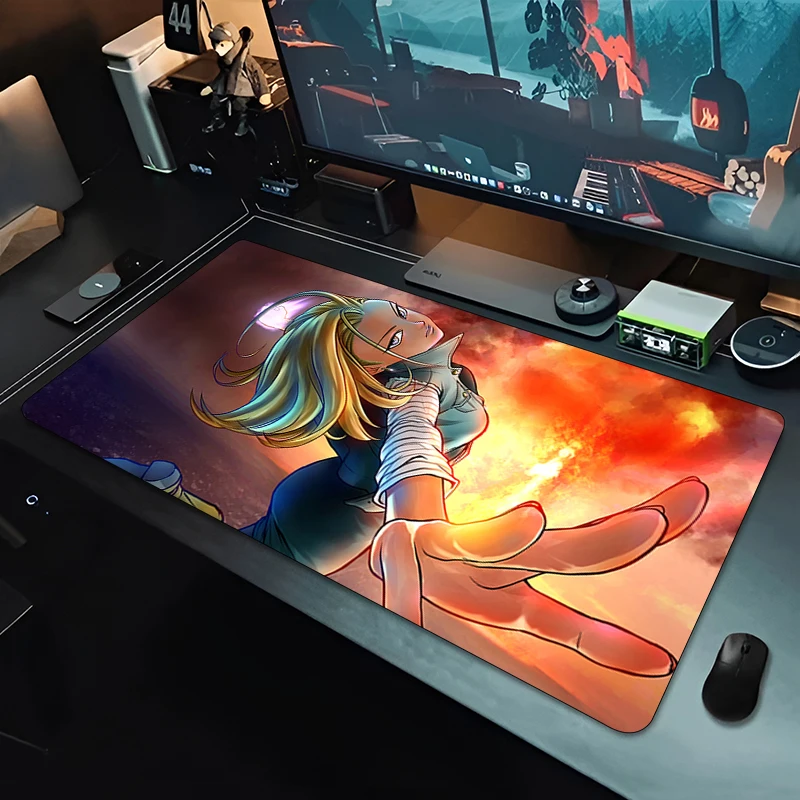 DBZ Extended Mouse Pad eSports Gamer Players Speed Rubber Anime Desk Mat Dragon Ball Android 18 Mousepad Non-slip Keyboard Mat view 6
