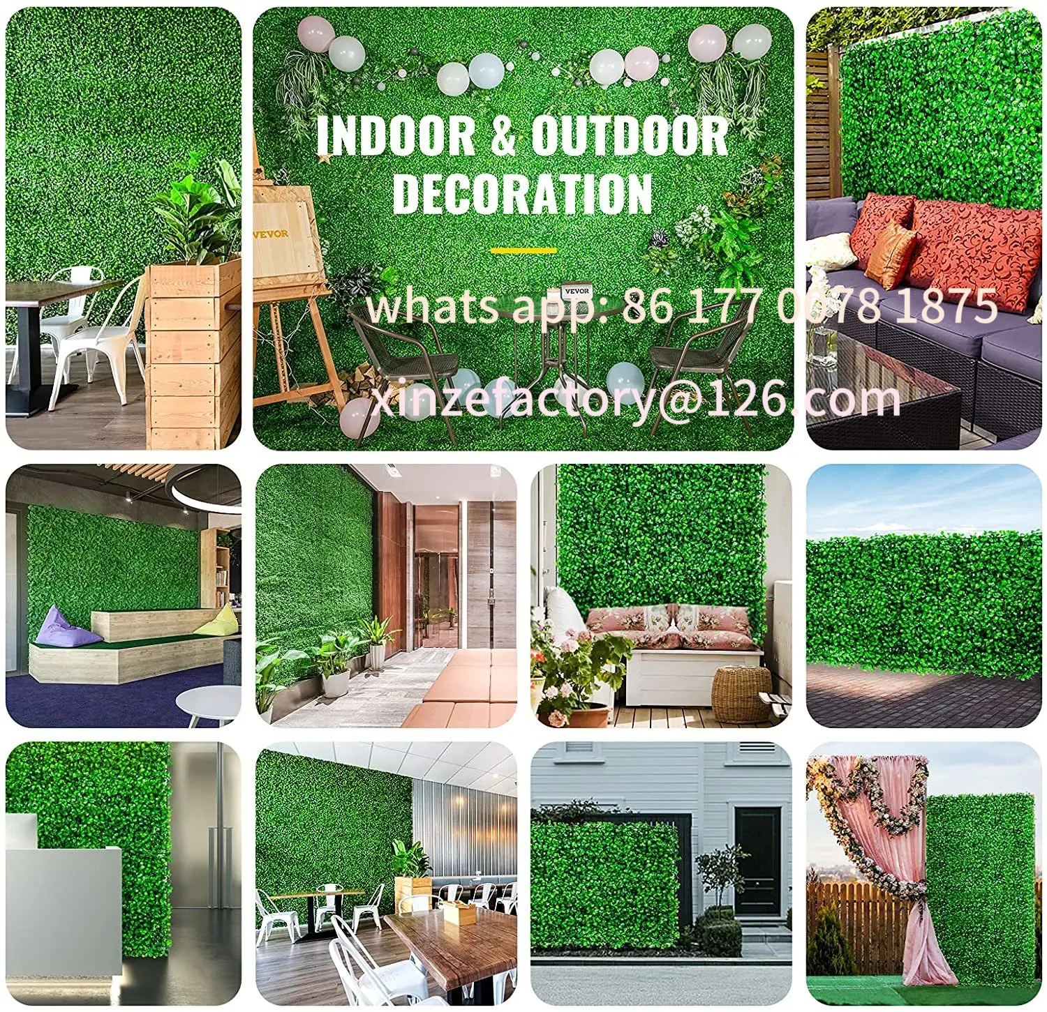Customizable Artificial Plant Wall Decoration Boxwood Hedge Wall Panel Home Decor Fake Grass Backdrop Wall Privacy