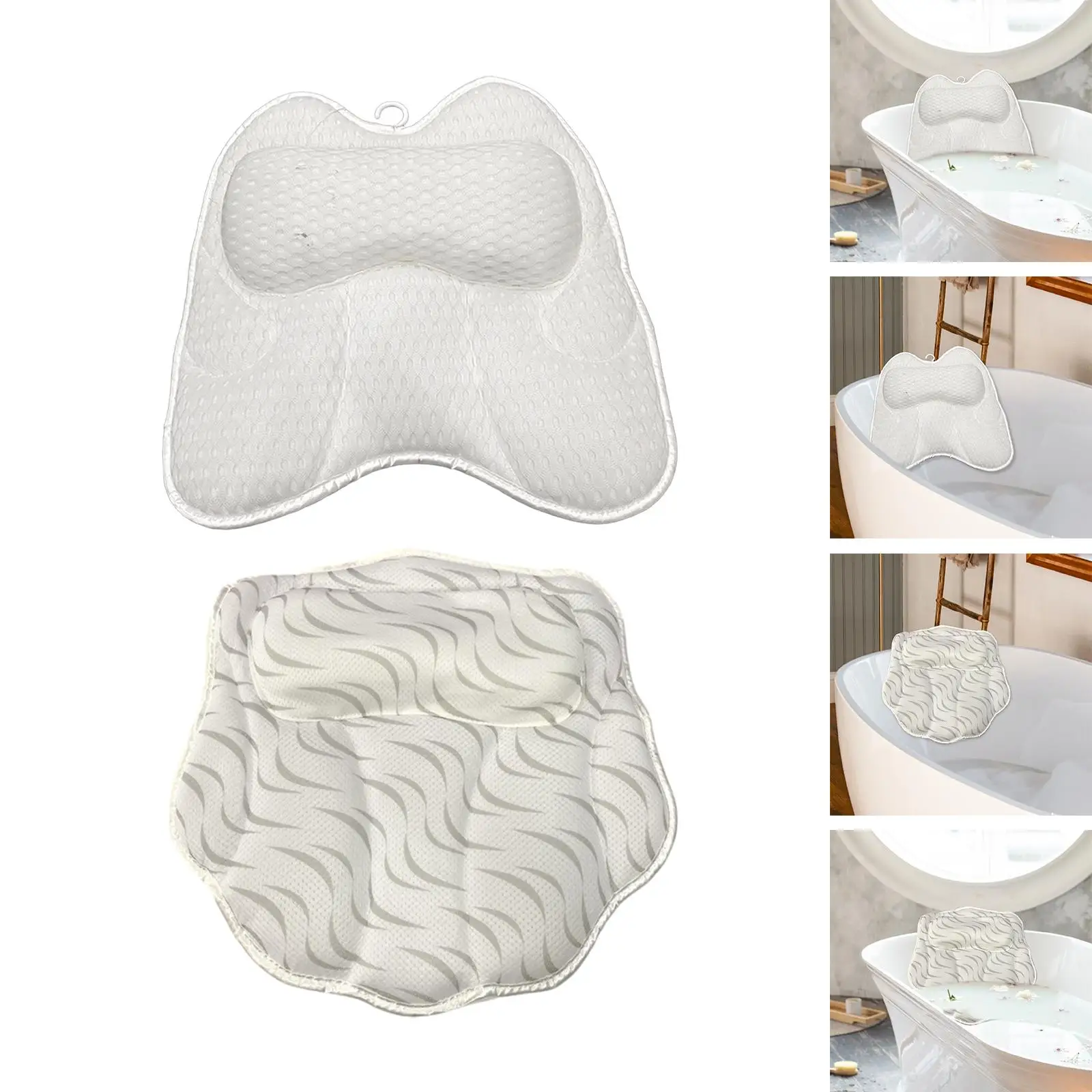 Almohada de baño, almohada para bañera, reposacabezas, almohada para bañera, cojín para bañera para apoyar la cabeza, la espalda, los hombros y el cuello