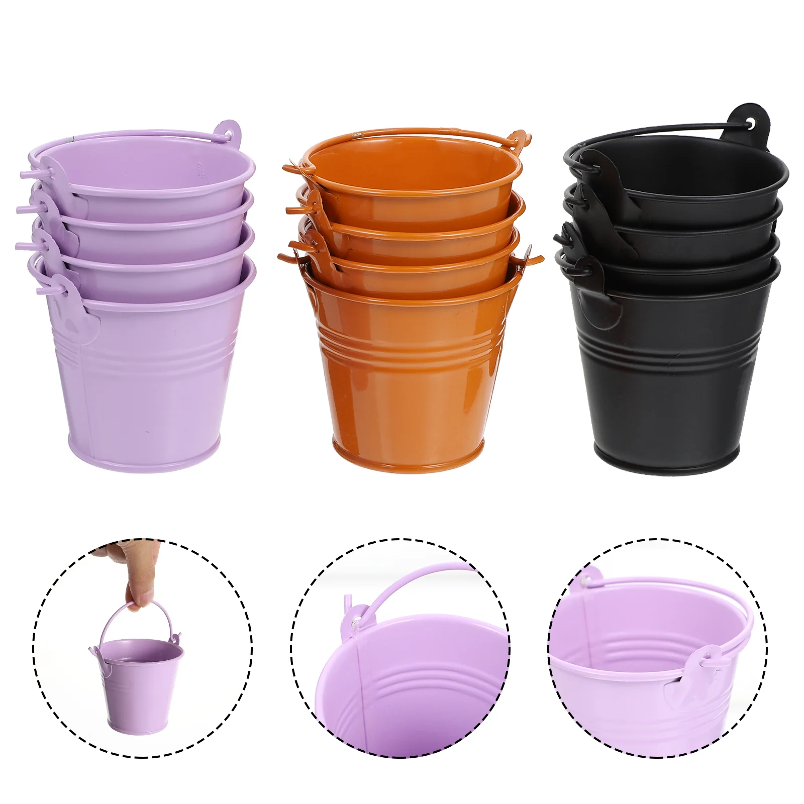 

12 Pcs Gift Tin Bucket Candy Storage Container Festival Halloween Holder Party Prop Portable Children Kid Gifts