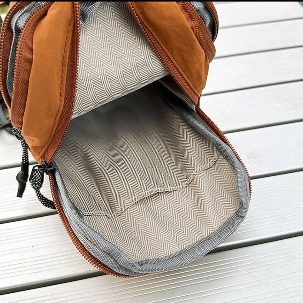 حقيبة كتف نايلون بلون سادة خفيفة الوزن ذات سعة كبيرة حقيبة كروس رياضية على الطراز الكوري حقيبة صدر خارجية متعددة الوظائف