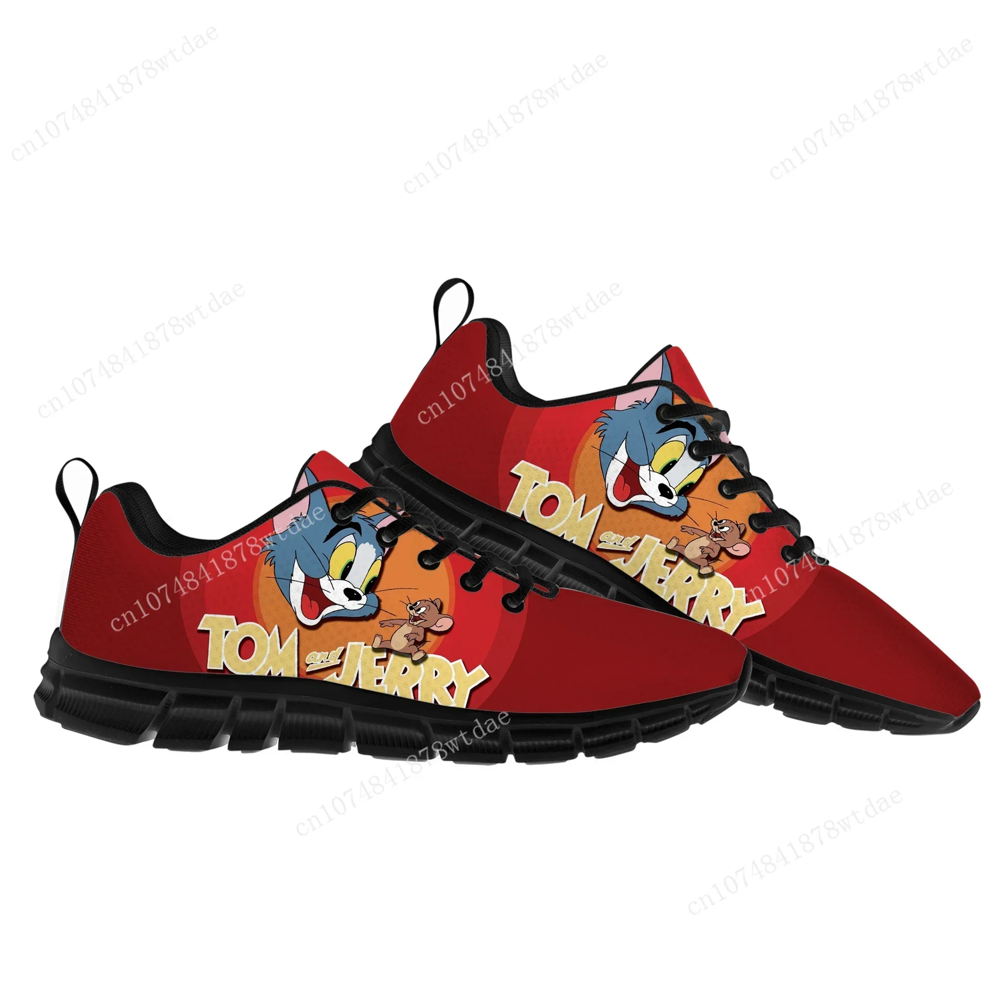 Hot Cartoon Blue Cat And Brown Mouse Sports Shoes Men Women Teenager Kid Sneakers T-Tom J-Jerry High Quality Sneaker Custom Shoe