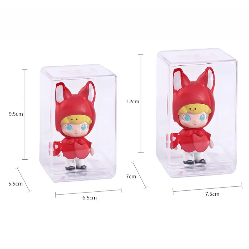 Présentoir de rangement de boîte aveugle mignonne, vitrine de poupée unique pour boîte de rangement Pop Mart, boîte d'exposition transparente anti-poussière à main