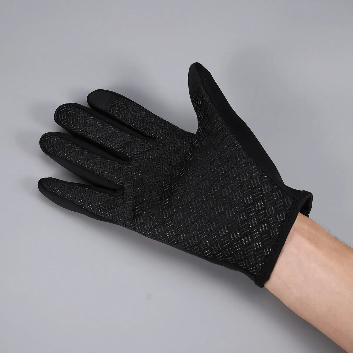 

Fashion Full Finger Touch Screen Gloves Warm Fleece Lined Windproof Breathable for Ski Outdoor Running Typing Texting Black