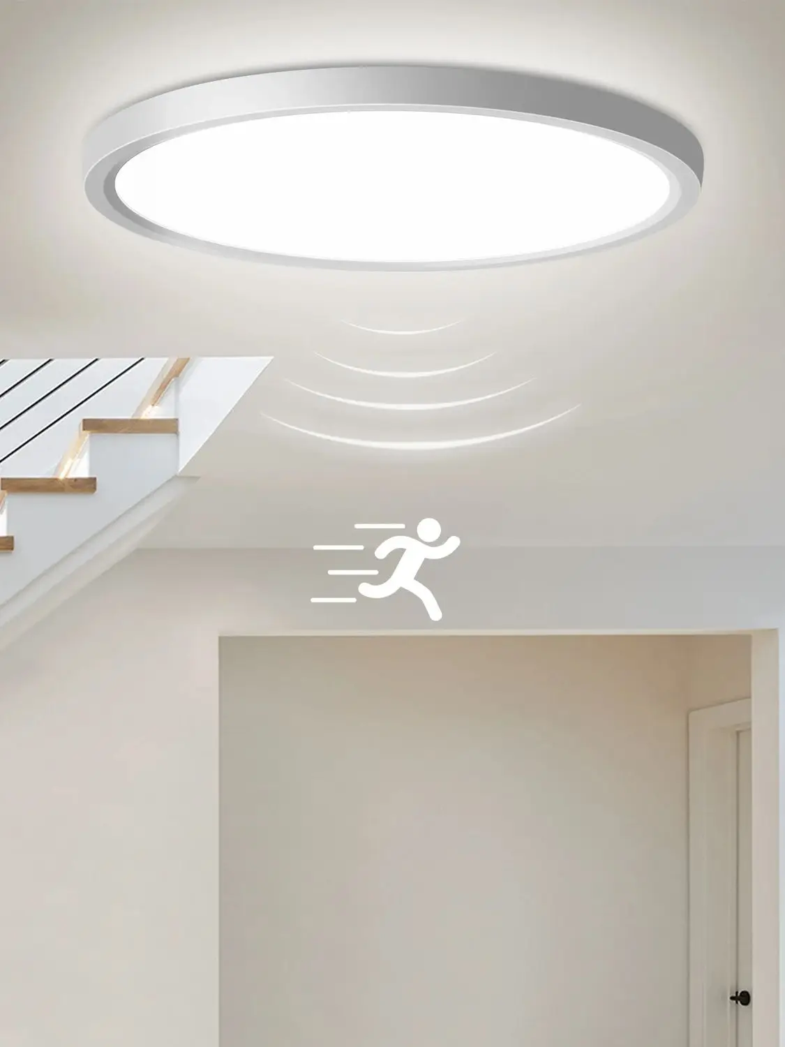 2er-Pack LED-Deckenleuchte mit Radar-Bewegungssensor, 18W 1800LM IP44 4000K Neutralweiß, Ø23cm für Flur, Treppe, Keller, Garage