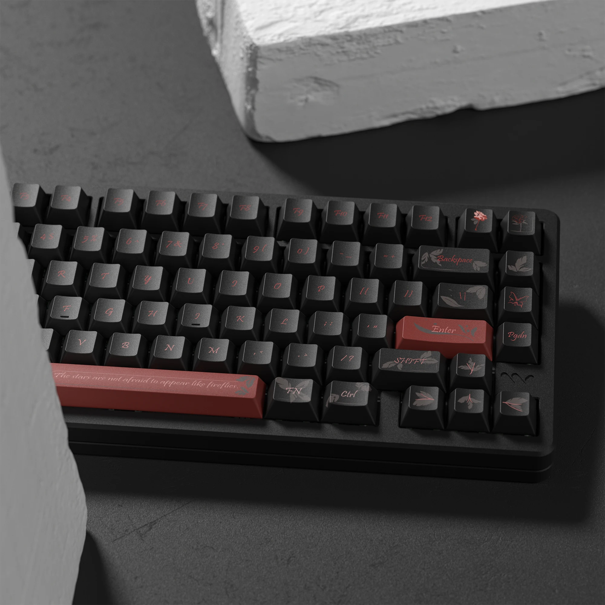 Retro Rose Custom Keyboard Keycaps Five Side Dye Sublimation PBT keycaps Cherry Profile 134 Keys for MX Switches Gaming Keyboard