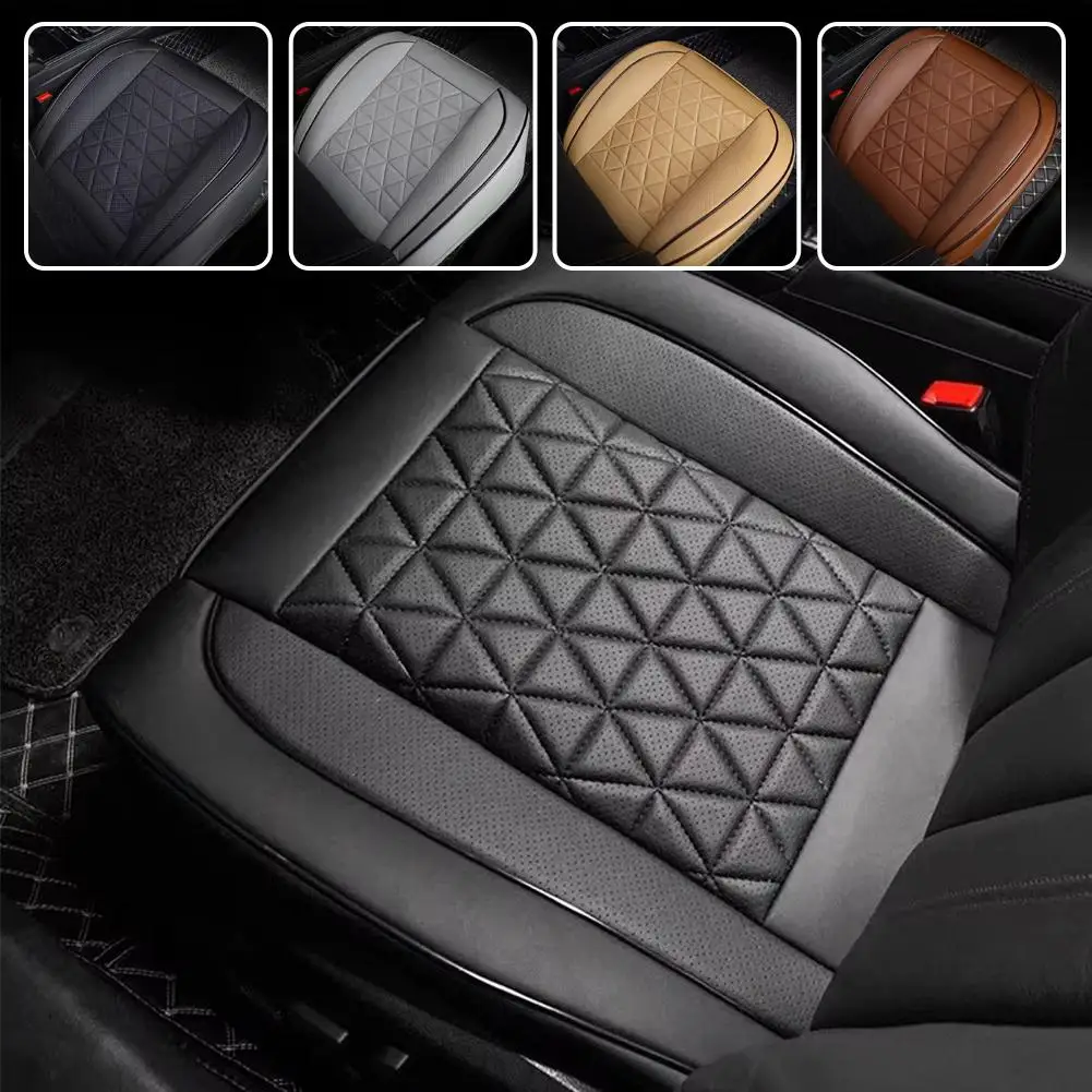 Car Seat Cover PU Leather Durable Automotive Double Car Mat Universal Chair Covers Auto Cushion Pad Accessorie Four Mesh Se B7Q4