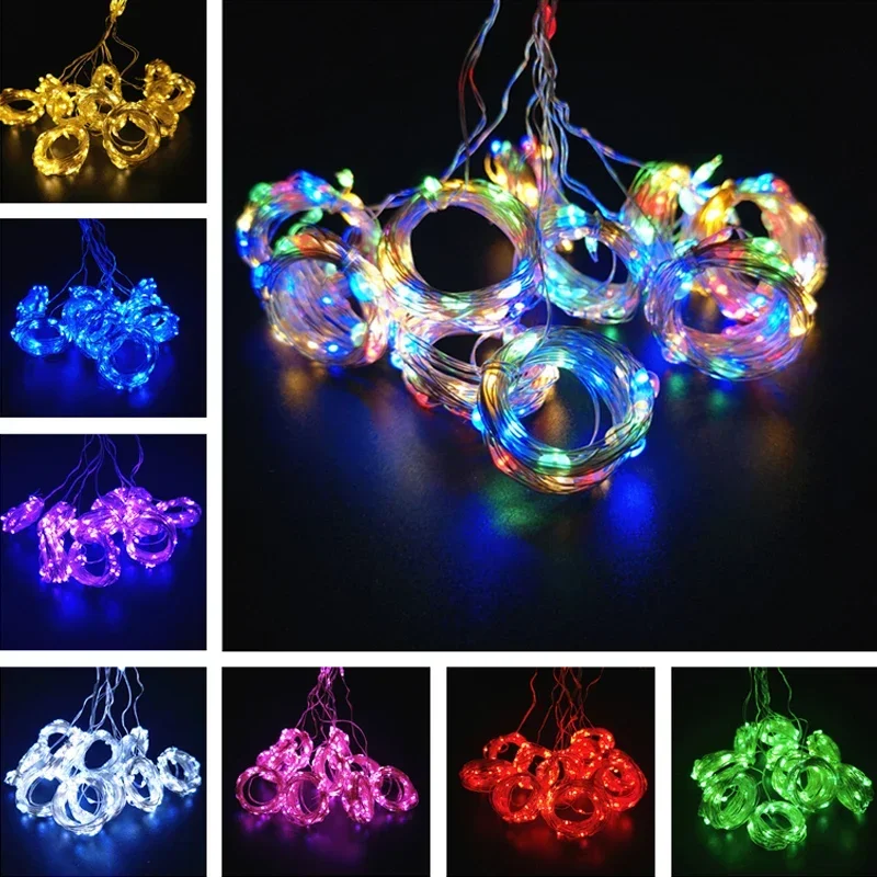 USB LED Curtain String Light Fairy Remote Holiday Garland Lamp 8-trybowa do dekoracji świątecznych i noworocznych przyjęć weselnych