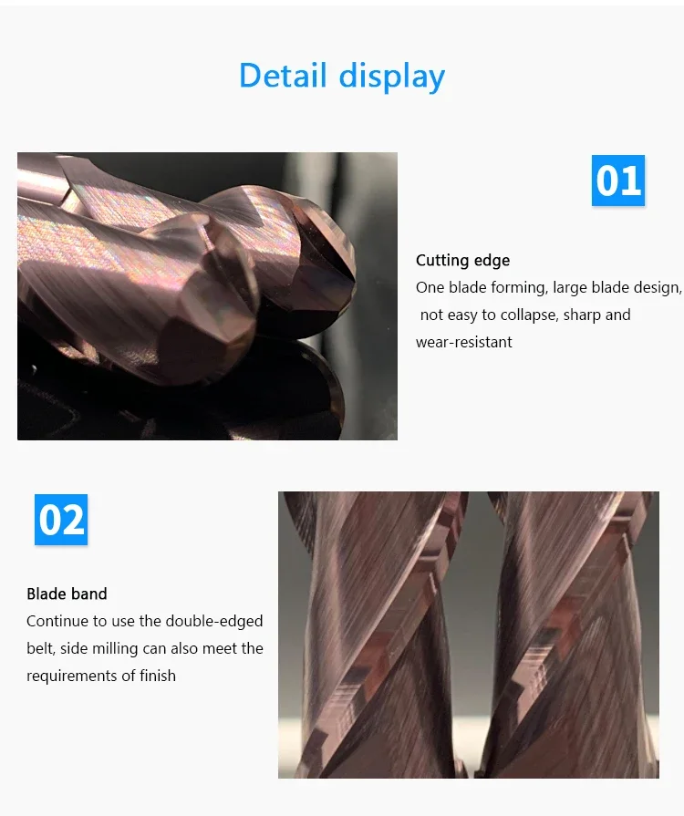 Bola Hidung Akhir Pabrik HRC62 Tungsten Karbida Pemotong CNC Router Bit R0.5 R0.75 R1,R1.25 R2 R3mm -R10mm 2 Seruling Karbida Slot Bor