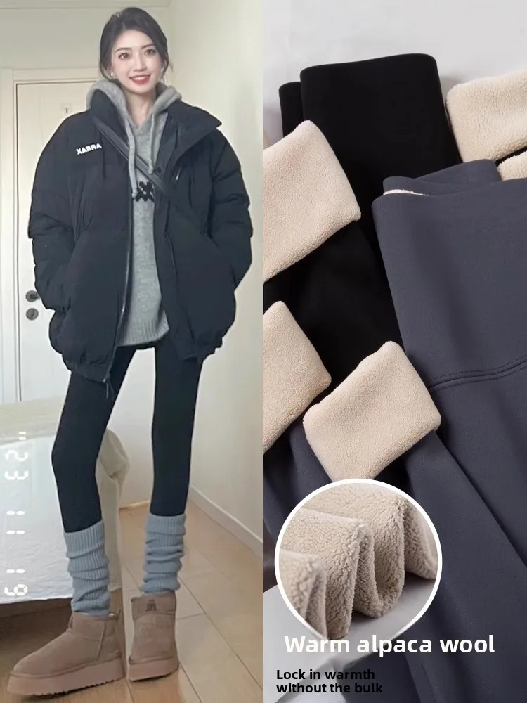 Women's Yoga Pants High Waist Fce Lined Thi Warm Cotton Trousers Tight Finet Leggings Casual Long Pants