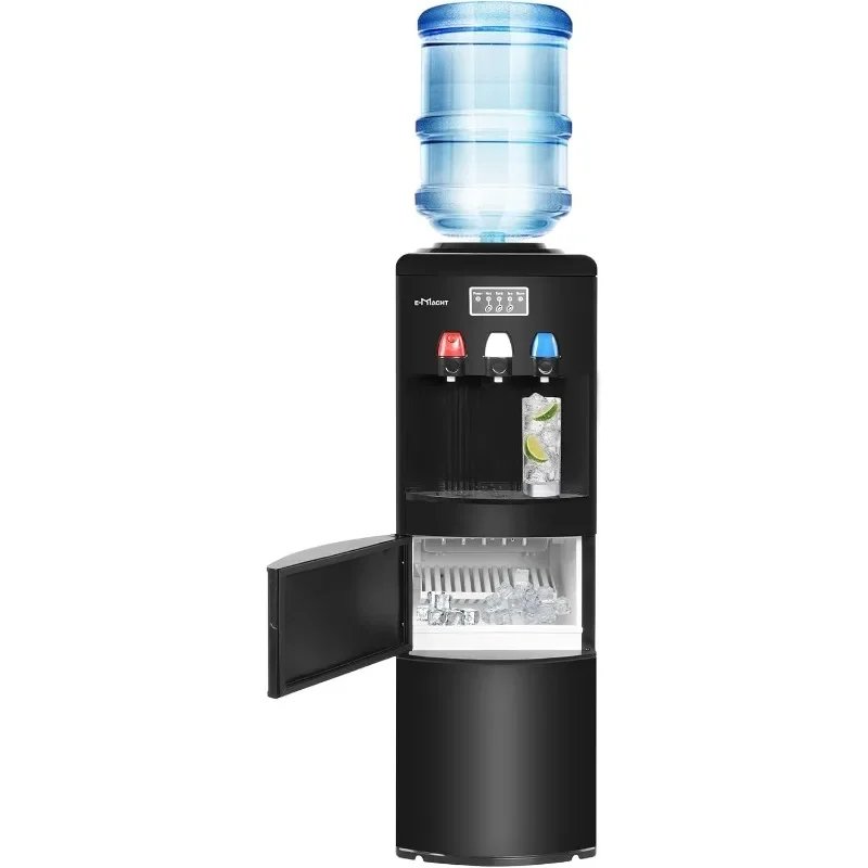 3 in 1 Water Dispenser with Built-in Ice Maker, Top Loading Water Cooler Dispenser for 3-5 Gallon Bottle with a Scoop