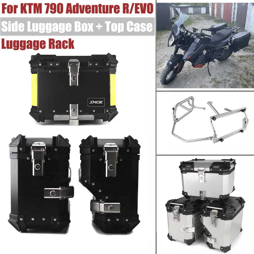 38L 45L For KTM 790 ADV Adventure R EVO Motorcycle Top Side Luggage Box Helmet Case Saddlebag Storage Travel Trunk Bracket Rack