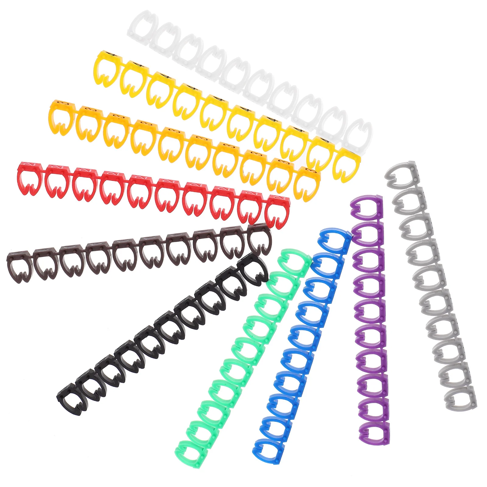 مجموعة أنابيب ملصقات الأسلاك 100 قطعة مع أرقام 0-9 علامات كابل ملونة زاهية لتحديد الأسلاك السريعة وتنظيم الكابلات