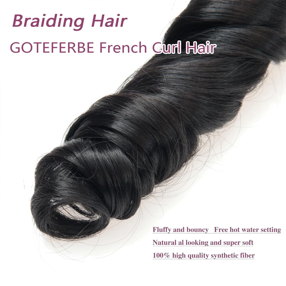 Loose Wave Spiral Curl Braids French Curls Braiding Hair Extensions Synthetic Hair150g High Temperature Ombre Pre Stretched Hair - view 3