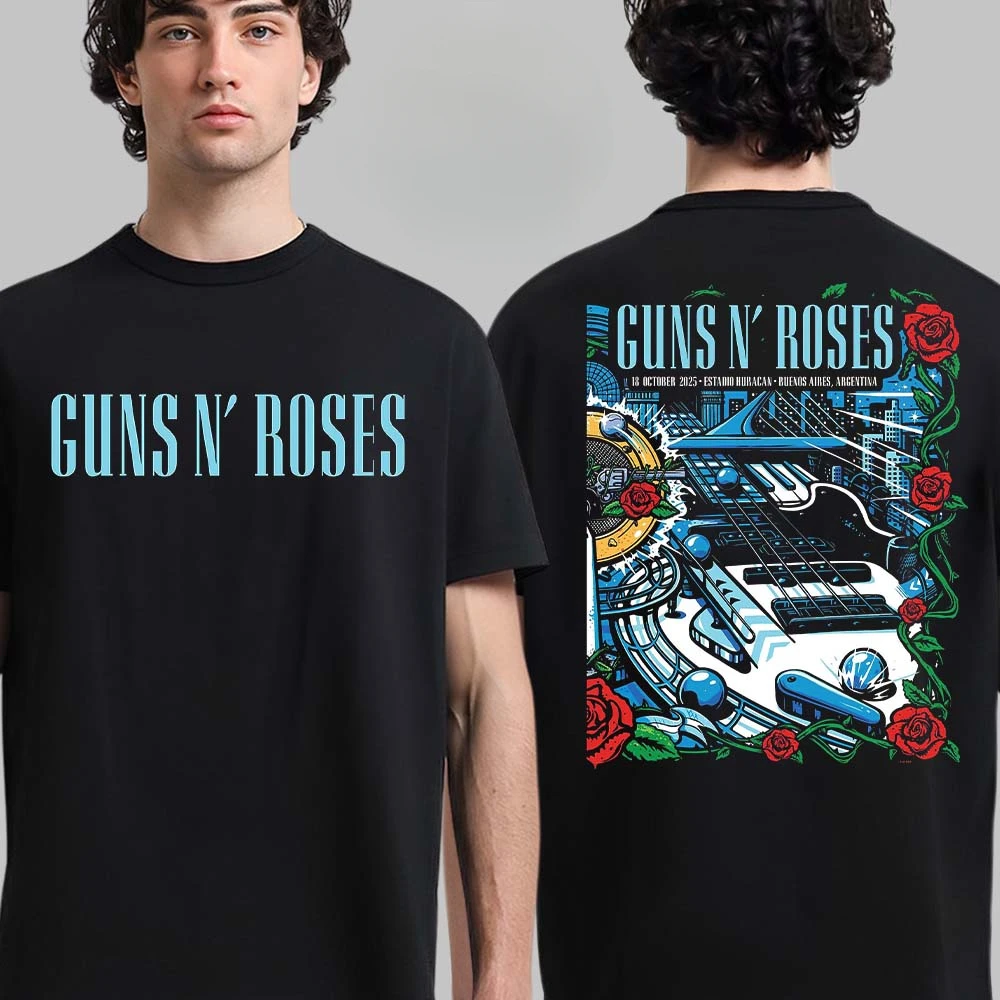 New Guns N Roses Cotton Band Shirt Unisex Summer Short Sleeve Fashion Brand Tee Luxury Casual Vintage T-shirt