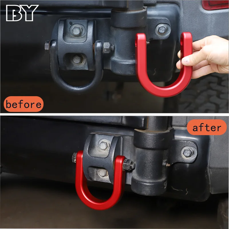 For Hummer H2 2003-2009 Aluminum Alloy Red Car Tow Hook Bumper Tow Hook Rear Trailer Hook Trim Car Accessories