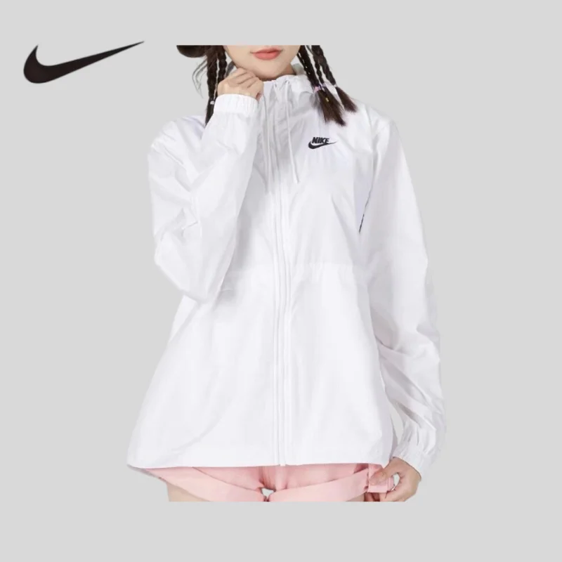 Chaqueta Cortavientos con Capucha Oversize de Nike, Estampado Vintage, Hombros Caídos, Estilo Urbano, Primavera-Otoño, DM6180-100, 1 Unidad