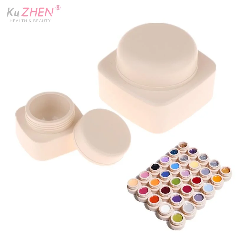 5/20g Empty Plastic Nail Art Cosmetic Square Containers Jar Face Cream Pot Nail Gel Powder Box Makeup Lotion Tool Packaging