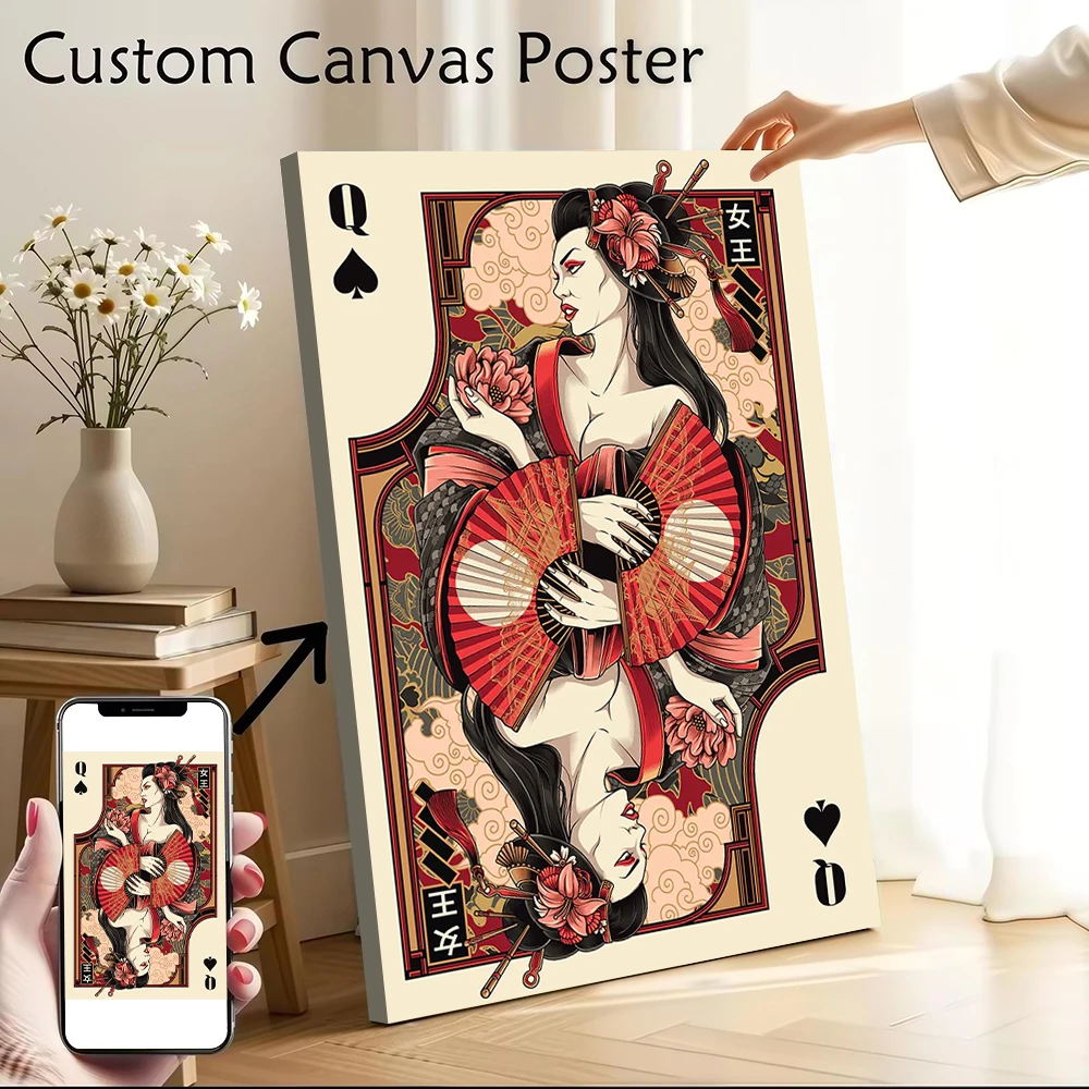 Queen of Spades Canvas Poster Wall Art Customizable High Quality Printed Picture for Bathroom Decor Living Room Bedroom Painting