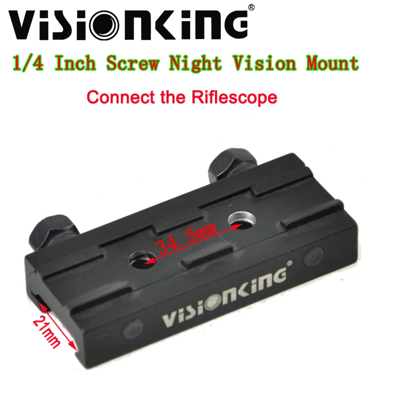 

1/4 "винтовое металлическое крепление, подходящее для Visionking 3x42, прицел ночного видения, 21 мм, рельсовые охотничьи аксессуары, расстояние между отверстиями 34,5 мм